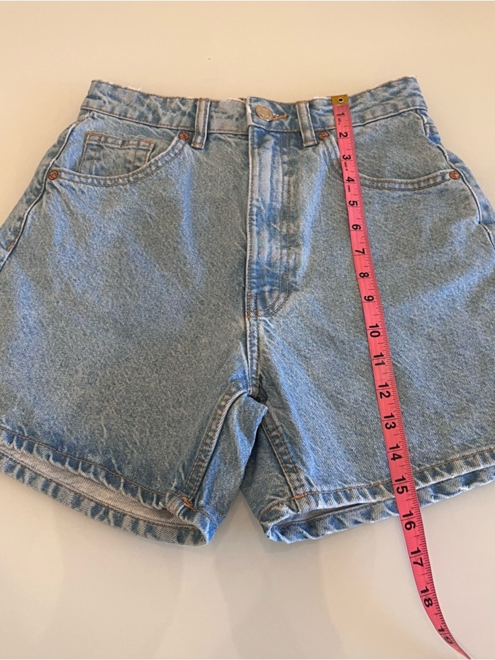 ZARA high waist denim shorts cotton mom fit vintage blue summer - Picture 6 of 9